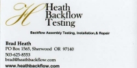 Heath Backflow Testing
